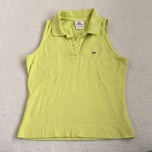 Lacoste Sleeveless Polo Green Size Small
